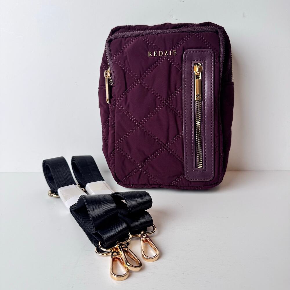 Kedzie Cloud 9 Convertible Sling Bag Quilted Mulberry Crossbody Backpack 3-Way